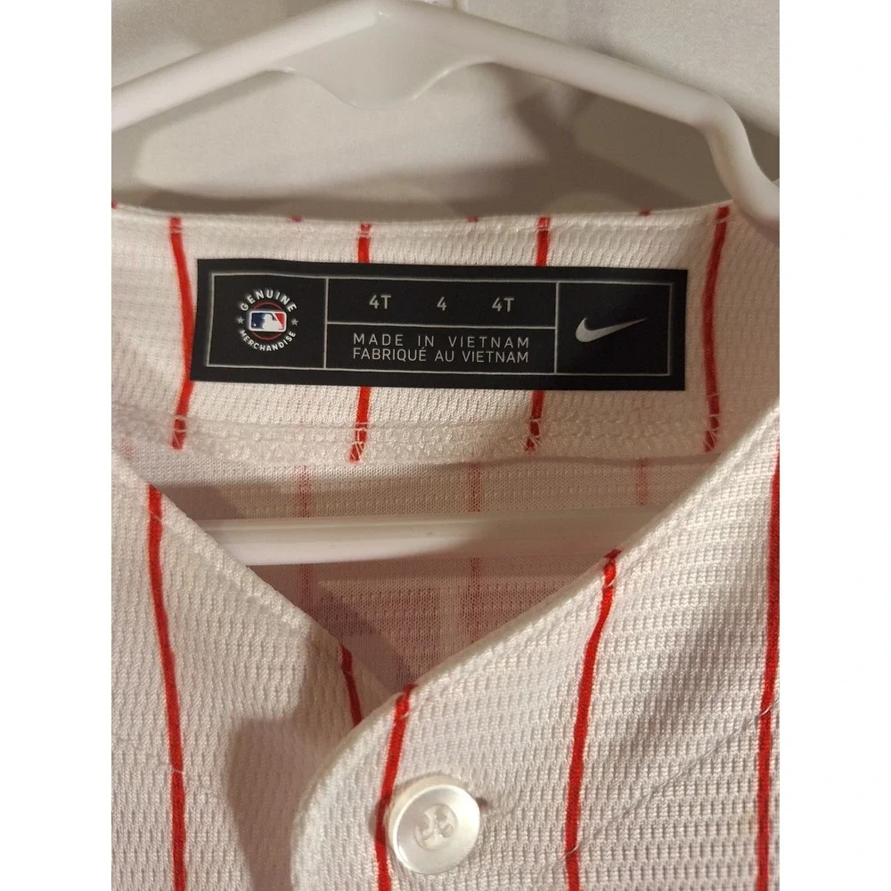 Nike Philadelphia Phillies Pinstripe Baseball Jersey Kids 4T Sommermann MLB